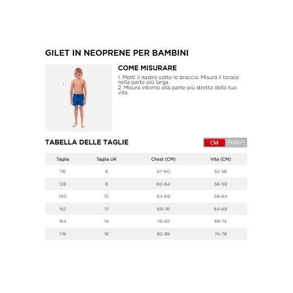 Giubbotto Neoprene Jobe BLU - 244926001-128 -  2